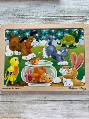 Melissa & Doug Pets Wooden Jigsaw Puzzle - Colorful Animal Scene